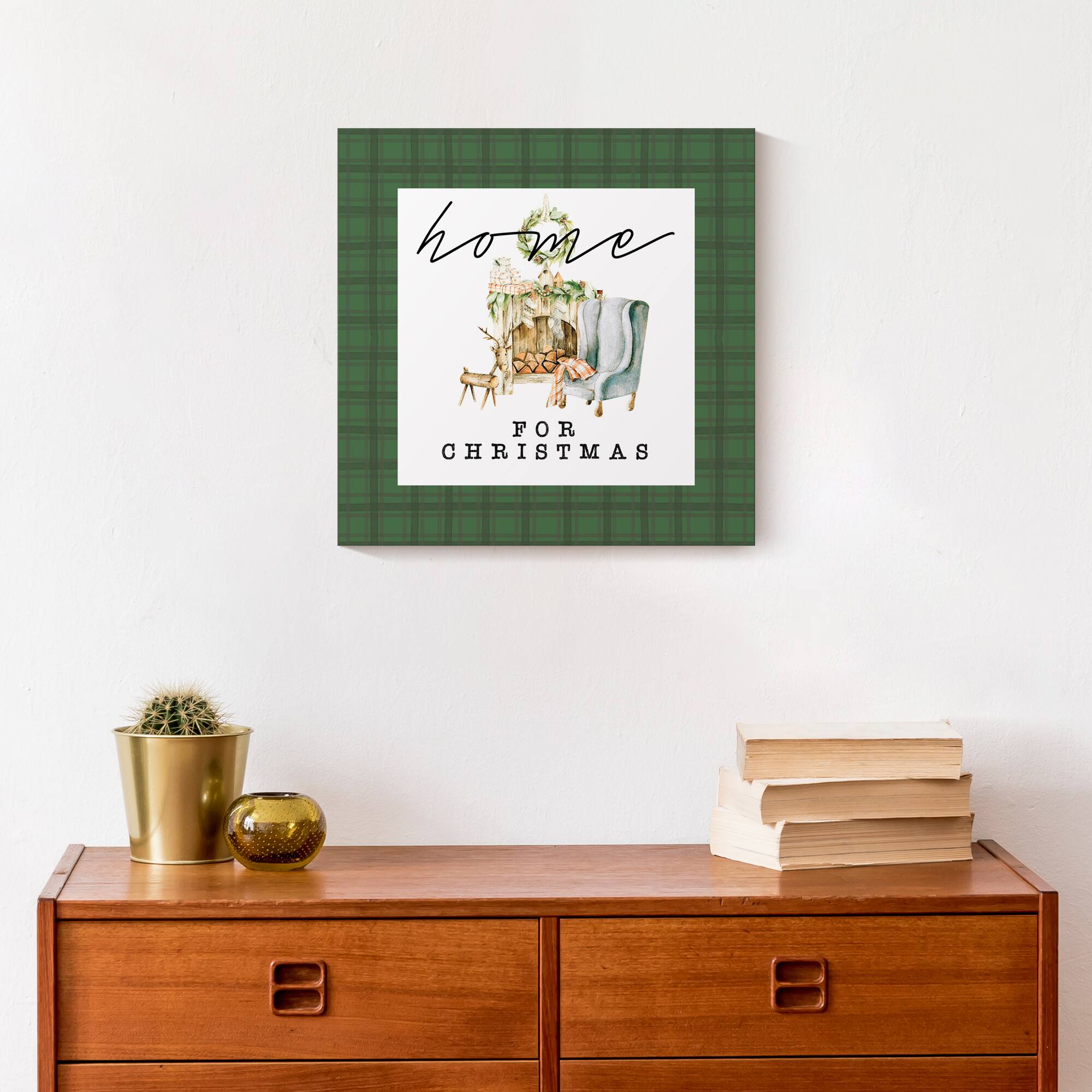 Home For Christmas Quilt Canvas Wall Art